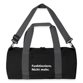 Funktioniert Nicht Mehr – Lustiger Spruch Shirt - Recycled Duffel Bag - black/graphite grey - Front