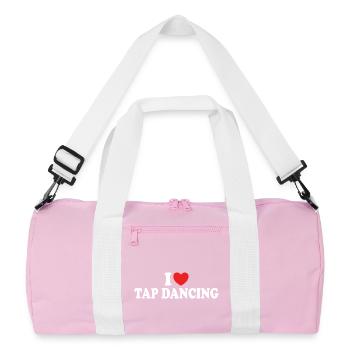Ich liebe Stepptanz, Stepptanz, Stepptanz, Tanz - Recycelte Duffel Bag - Rosa/Weiß - Vorne