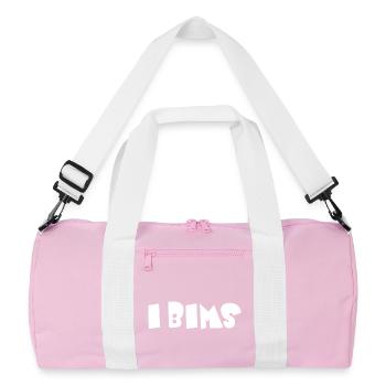I Pumice – Funny Slang Motif - Recycled Duffel Bag - pink/white - Front