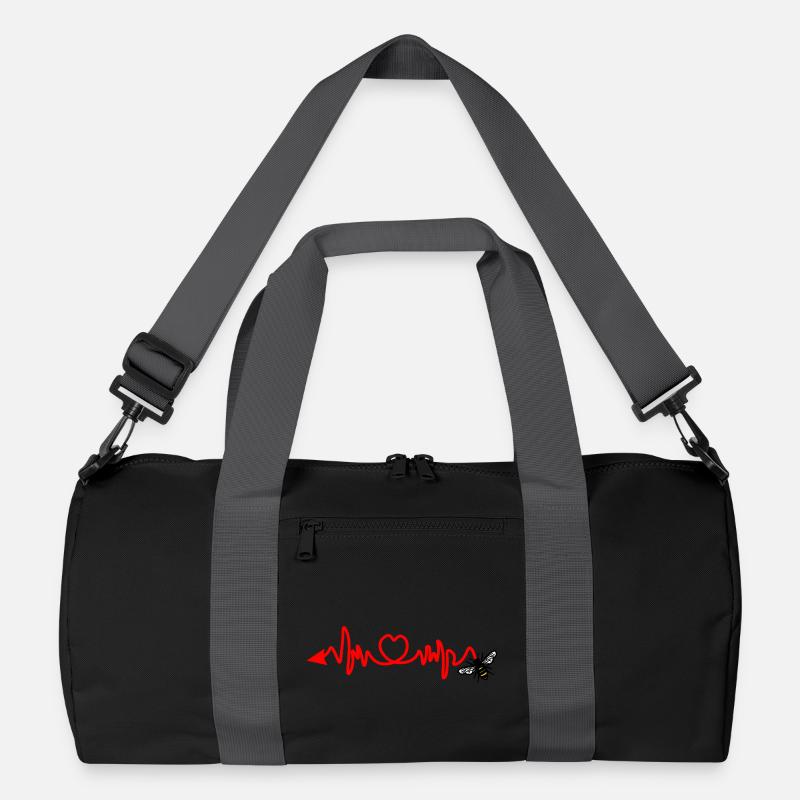 Cardio-Herzfrequenz, Biene mit Stachel oder Pfeil Recycelte Duffel Bag
