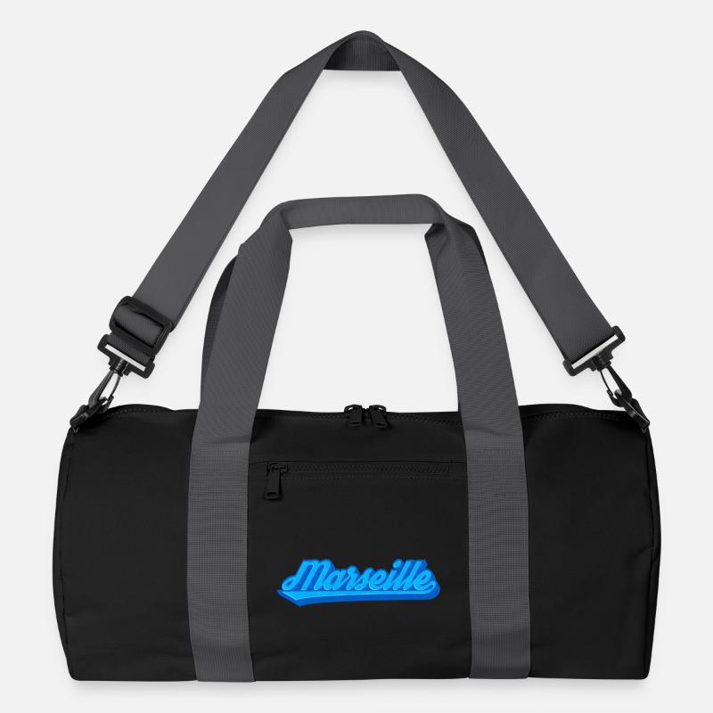 Marseille Retro Blue Font Recycled Duffel Bag