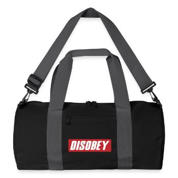disobey | Farben änderbar - Recycelte Duffel Bag - Schwarz/Graphitgrau - Vorne