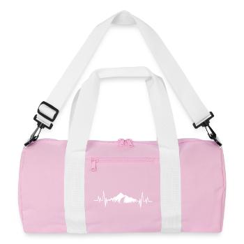 Mountain heartbeat - Recycled Duffel Bag - pink/white - Front