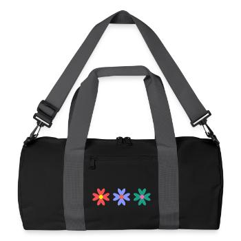 FLEUR. NATURE. ECOLOGIE. ANNIVERSAIRE. FÊTE - Sac de sport recyclé - noir/gris graphite - Devant