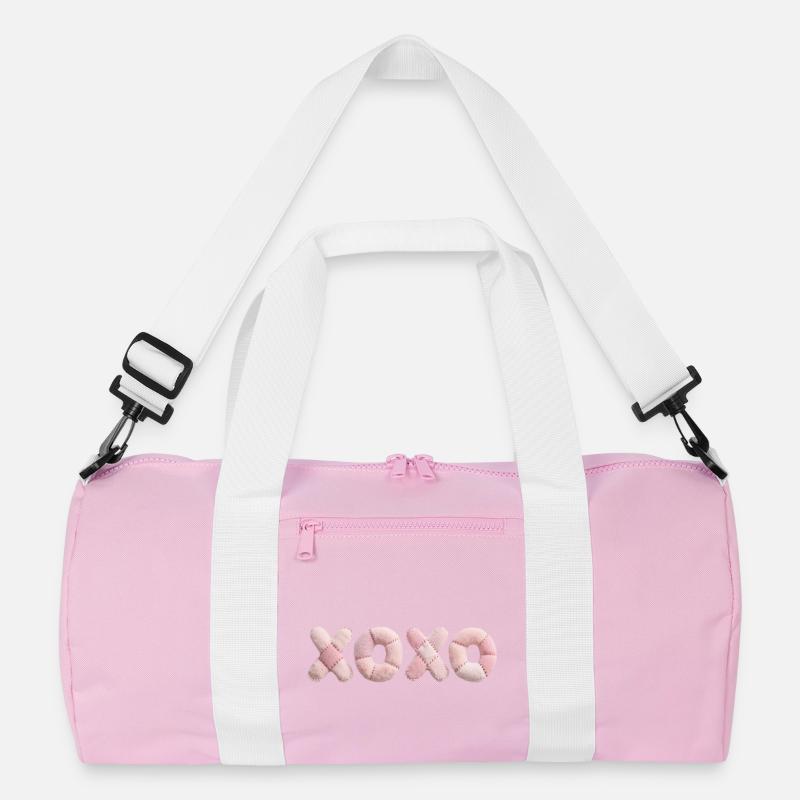 Plüsch Patchwork XOXO Design Pink Recycelte Duffel Bag