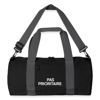 Pas prioritaire humour travail moderne - Sac de sport recyclé - noir/gris graphite - Devant
