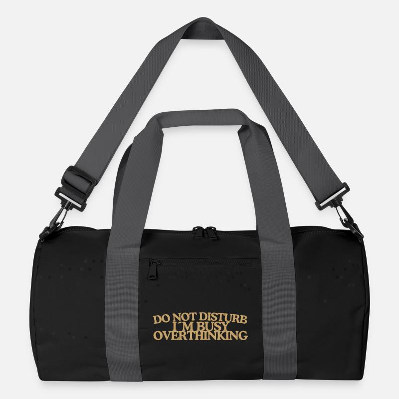 Do not disturb Overthinking Retro Spruch Gold Recycelte Duffel Bag