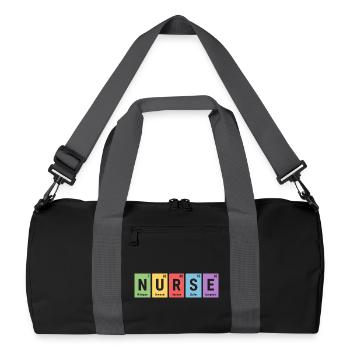 Nurse Blockdesign Elementfarben - Recycelte Duffel Bag - Schwarz/Graphitgrau - Vorne