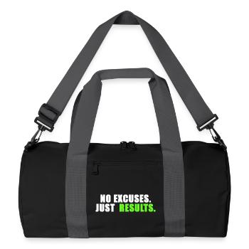 Aucune excuse. Juste des résultats. - Sac de sport recyclé - noir/gris graphite - Devant