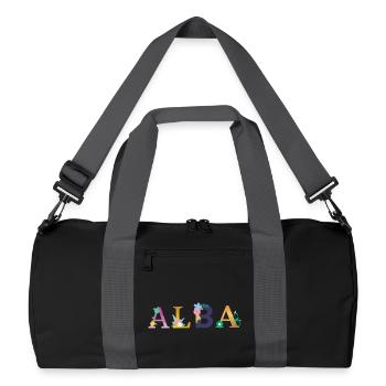 ALBA name decorated with flowers - Recycled Duffel Bag - black/graphite grey - Front