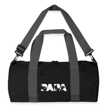 Papa Horse Rider Equestrian Silhouette - Recycelte Duffel Bag - Schwarz/Graphitgrau - Vorne