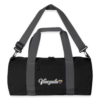 Scénario du Venezuela avec drapeau cœur amoureux - Sac de sport recyclé - noir/gris graphite - Devant