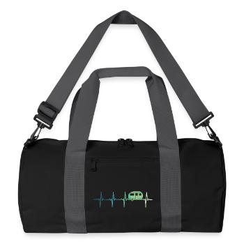 Caravan heartbeat camping caravaning - Recycled Duffel Bag - black/graphite grey - Front