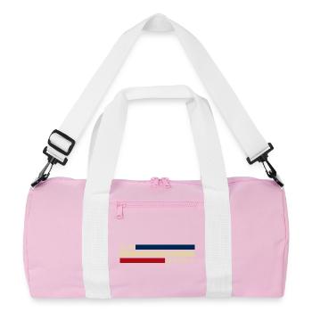 France - Dijon - Frankreich - Flagge - Streifen - Recycelte Duffel Bag - Rosa/Weiß - Vorne
