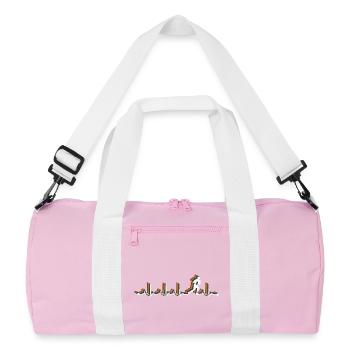 I see a new design: the Rugby Retro Heartbeat ECG  - Recycled Duffel Bag - pink/white - Front