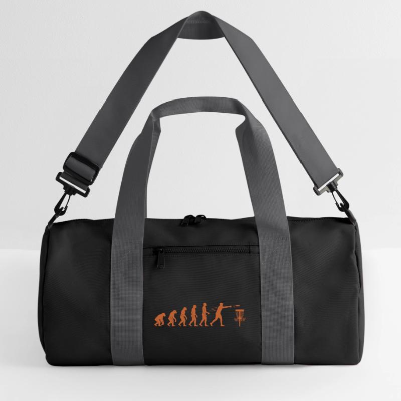 Disc Golf Evolution Funny Disc Golfer Flying Disc Recycled Duffel Bag