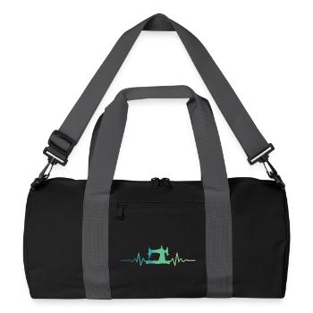 Nähmaschinen Herzschlag-Nähen - Recycelte Duffel Bag - Schwarz/Graphitgrau - Vorne