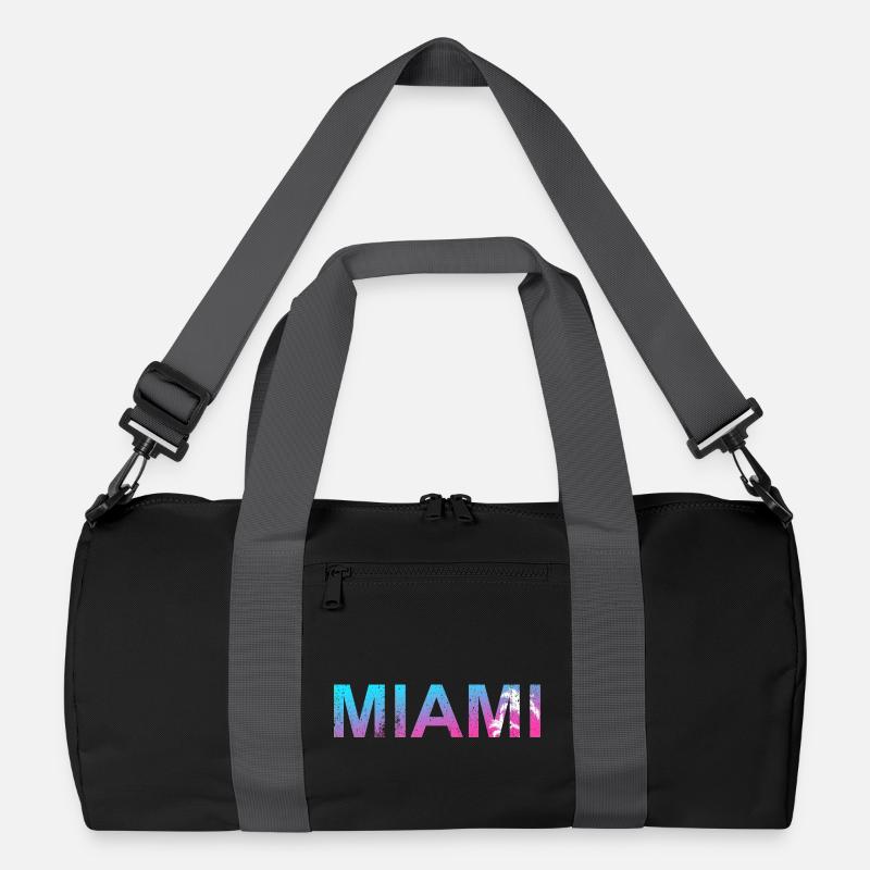 Miami Neon Palm Trees Sunset Recycled Duffel Bag