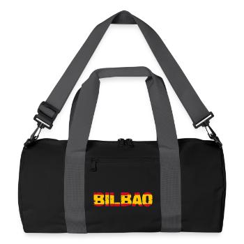 Bilbao Flagge Spanien - Recycelte Duffel Bag - Schwarz/Graphitgrau - Vorne