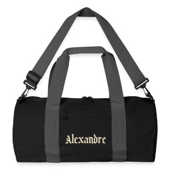 Lettres Alexandre Gothic Imprimé vintage - Sac de sport recyclé - noir/gris graphite - Devant
