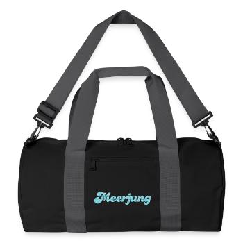 Meerjung Küste Meer Mann Fischkopp Schuppen Fan - Recycelte Duffel Bag - Schwarz/Graphitgrau - Vorne