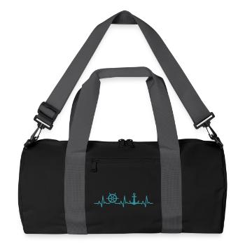 Boat Heartbeat Marine Captain - Recycled Duffel Bag - black/graphite grey - Front