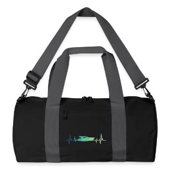 Motorboot Heartbeat Yachtkapitän - Recycelte Duffel Bag - Schwarz/Graphitgrau - Vorne