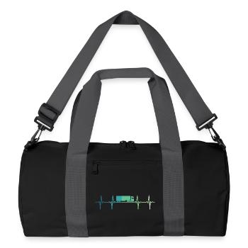 camion battement de coeur cadeau chauffeur routier - Sac de sport recyclé - noir/gris graphite - Devant