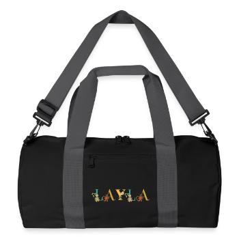 LAYLA Name Art With Flowers Embroidered - Recycled Duffel Bag - black/graphite grey - Front