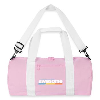 Awesome Typography Design - Recycled Duffel Bag - pink/white - Front