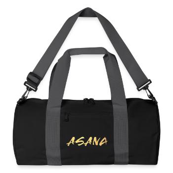 Asana Gold Sitting Posture Yoga Meditation om Namaste - Recycled Duffel Bag - black/graphite grey - Front