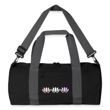 Lotus Flower Lotus Flowers Pastel Flower Blossom Yoga - Recycled Duffel Bag - black/graphite grey - Front