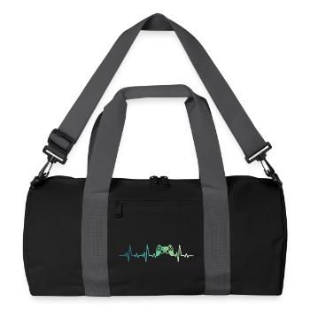 console controller heartbeat Gamer - Recycled Duffel Bag - black/graphite grey - Front