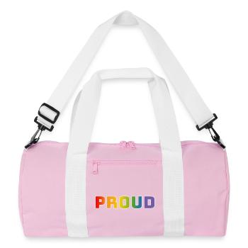 Regenbogen proud weiss - Recycelte Duffel Bag - Rosa/Weiß - Vorne