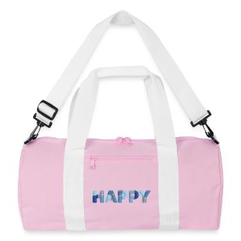 HAPPY Denim Patchwork New Trend - Recycled Duffel Bag - pink/white - Front