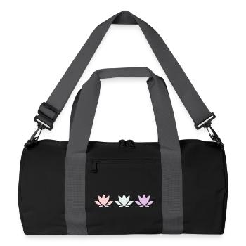 Lotusblume Lotusblüten pastell Blume Blüte Yogal - Recycelte Duffel Bag - Schwarz/Graphitgrau - Vorne