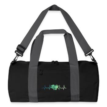 Boxen Geschenk Boxen Herzschlag Kampfsport - Recycelte Duffel Bag - Schwarz/Graphitgrau - Vorne
