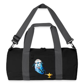 golden oriental magic lamp & genie in a bottle - Recycled Duffel Bag - black/graphite grey - Front