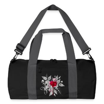 silver Valentine's Day arrangement with roses - Recycled Duffel Bag - black/graphite grey - Front