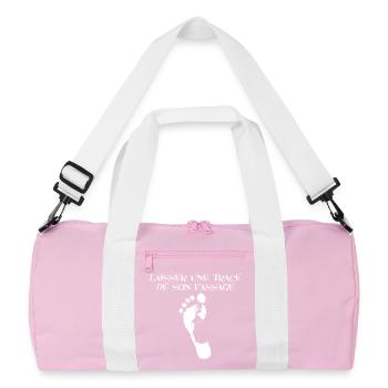 Laisser une trace de son passage (blanc) - Sac de sport recyclé - rose/blanc - Devant