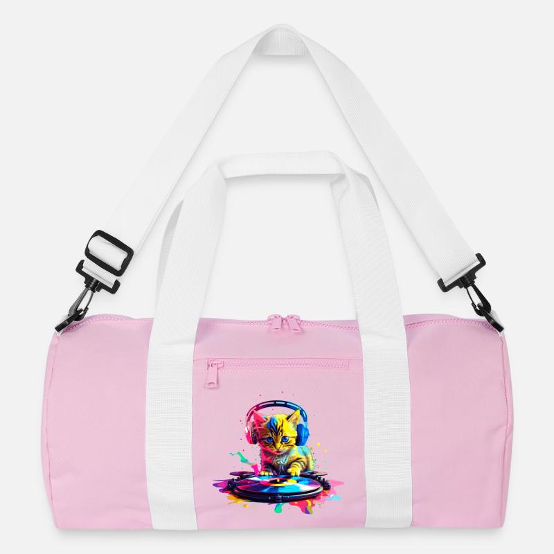 Kätzchen DJ - Regenbogen Recycelte Duffel Bag