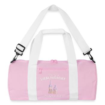 Ich denk an dich! Sehen uns, Aachener Dom - Recycelte Duffel Bag - Rosa/Weiß - Vorne