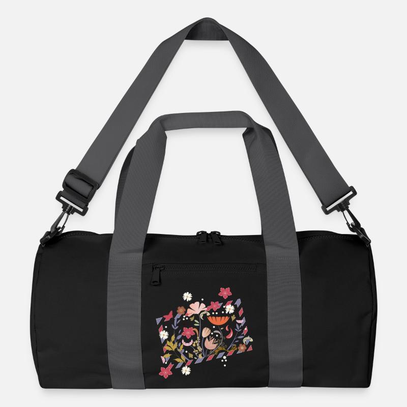 florale Airmail Rahmen mit wunderschönen Blüten Recycelte Duffel Bag