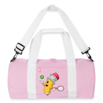 Pencil Tennis Racket - Recycled Duffel Bag - pink/white - Front