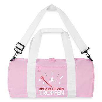 Bis zum letzten Tropfen - Recycelte Duffel Bag - Rosa/Weiß - Vorne