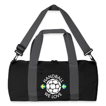 we love handball sweden Team Handballer EM icon - Recycled Duffel Bag - black/graphite grey - Front
