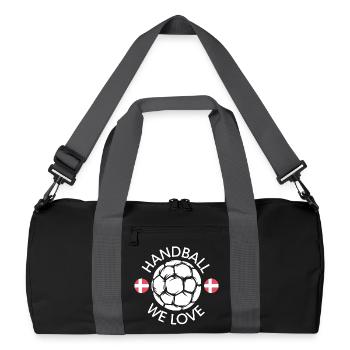 we love handball denmark Sport Logo Team icon - Recycled Duffel Bag - black/graphite grey - Front