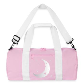 Moon and stars - Recycled Duffel Bag - pink/white - Front