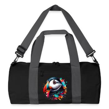 Macareux - Sac de sport recyclé - noir/gris graphite - Devant