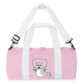 Seal Jumping Rope Skipping Rope Fitness - Recycled Duffel Bag - pink/white - Front